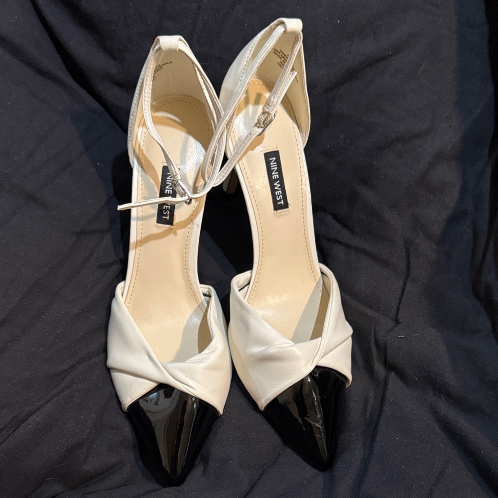 Nine West Women's Cream and Black Heels
